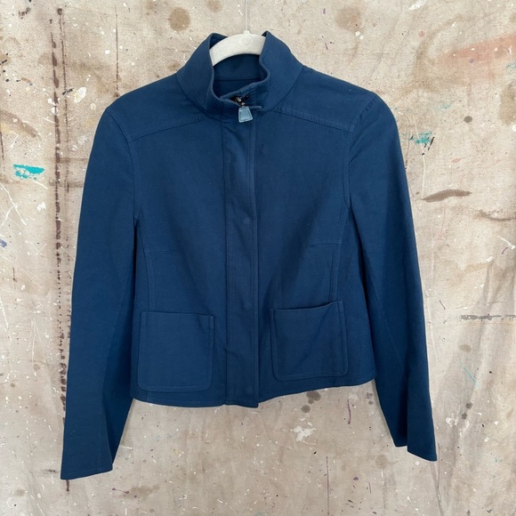 Akris Mulberry Silk Cotton Blend Crop Jacket - Picture 1 of 6